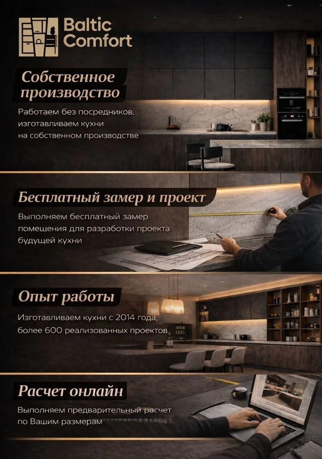 Кухни Калининград - расчет стоимости по размерам